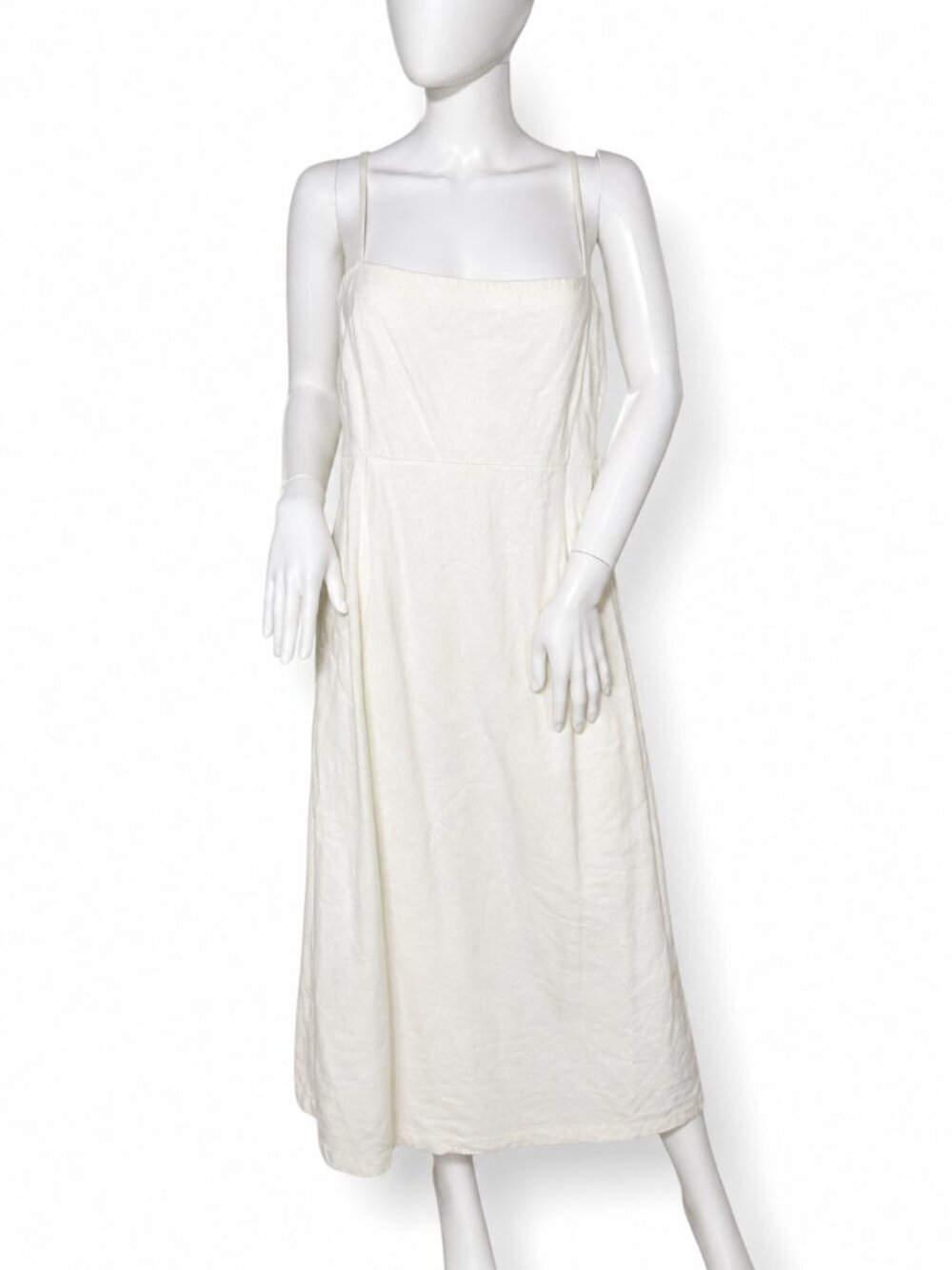 Abercrombie & Fitch Cream Linen Midi Sundress